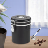Maxbell Coffee Canister Airtight with Measuring Spoon Coffee Lovers Gifts Sealed Jug black 1.5L
