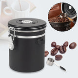 Maxbell Coffee Canister Airtight with Measuring Spoon Coffee Lovers Gifts Sealed Jug black 1.5L