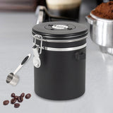 Maxbell Coffee Canister Airtight with Measuring Spoon Coffee Lovers Gifts Sealed Jug black 1.5L