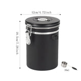 Maxbell Coffee Canister Airtight with Measuring Spoon Coffee Lovers Gifts Sealed Jug black 1.8L
