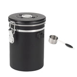 Maxbell Coffee Canister Airtight with Measuring Spoon Coffee Lovers Gifts Sealed Jug black 1.8L