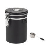 Maxbell Coffee Canister Airtight with Measuring Spoon Coffee Lovers Gifts Sealed Jug black 1.8L