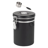 Maxbell Coffee Canister Airtight with Measuring Spoon Coffee Lovers Gifts Sealed Jug black 1.8L