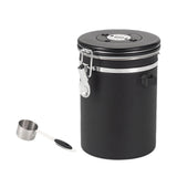 Maxbell Coffee Canister Airtight with Measuring Spoon Coffee Lovers Gifts Sealed Jug black 1.8L