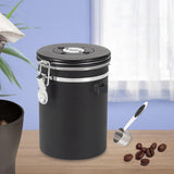 Maxbell Coffee Canister Airtight with Measuring Spoon Coffee Lovers Gifts Sealed Jug black 1.8L