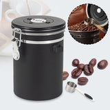 Maxbell Coffee Canister Airtight with Measuring Spoon Coffee Lovers Gifts Sealed Jug black 1.8L