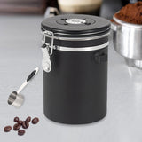 Maxbell Coffee Canister Airtight with Measuring Spoon Coffee Lovers Gifts Sealed Jug black 1.8L