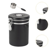 Maxbell Coffee Canister Airtight with Measuring Spoon Coffee Lovers Gifts Sealed Jug black 1.8L
