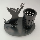 Maxbell Cat Pen Holder Versatile Gift Makeup Brush Holder for Home Countertop Office
