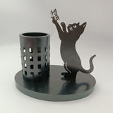 Maxbell Cat Pen Holder Versatile Gift Makeup Brush Holder for Home Countertop Office