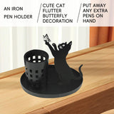 Maxbell Cat Pen Holder Versatile Gift Makeup Brush Holder for Home Countertop Office