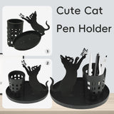 Maxbell Cat Pen Holder Versatile Gift Makeup Brush Holder for Home Countertop Office