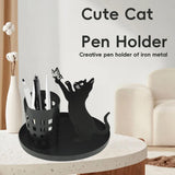 Maxbell Cat Pen Holder Versatile Gift Makeup Brush Holder for Home Countertop Office