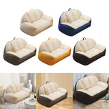 Maxbell Leisure Lazy Sofa Soft Floor Loveseat for Apartment Living Room Playing Room white