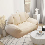 Maxbell Leisure Lazy Sofa Soft Floor Loveseat for Apartment Living Room Playing Room white