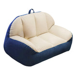 Maxbell Leisure Lazy Sofa Soft Floor Loveseat for Apartment Living Room Playing Room white blue