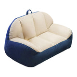 Maxbell Leisure Lazy Sofa Soft Floor Loveseat for Apartment Living Room Playing Room white blue