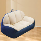 Maxbell Leisure Lazy Sofa Soft Floor Loveseat for Apartment Living Room Playing Room white blue