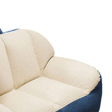 Maxbell Leisure Lazy Sofa Soft Floor Loveseat for Apartment Living Room Playing Room white blue