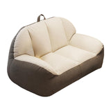 Maxbell Leisure Lazy Sofa Soft Floor Loveseat for Apartment Living Room Playing Room white gray