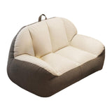 Maxbell Leisure Lazy Sofa Soft Floor Loveseat for Apartment Living Room Playing Room white gray