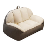 Maxbell Leisure Lazy Sofa Soft Floor Loveseat for Apartment Living Room Playing Room white gray