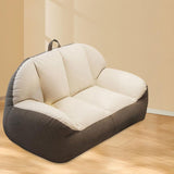 Maxbell Leisure Lazy Sofa Soft Floor Loveseat for Apartment Living Room Playing Room white gray