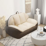 Maxbell Leisure Lazy Sofa Soft Floor Loveseat for Apartment Living Room Playing Room white gray