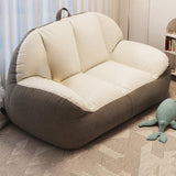 Maxbell Leisure Lazy Sofa Soft Floor Loveseat for Apartment Living Room Playing Room white gray