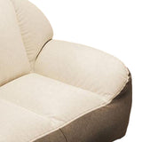 Maxbell Leisure Lazy Sofa Soft Floor Loveseat for Apartment Living Room Playing Room white gray