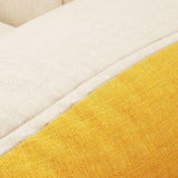 Maxbell Leisure Lazy Sofa Soft Floor Loveseat for Apartment Living Room Playing Room white yellow