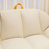 Maxbell Leisure Lazy Sofa Soft Floor Loveseat for Apartment Living Room Playing Room white yellow