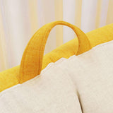 Maxbell Leisure Lazy Sofa Soft Floor Loveseat for Apartment Living Room Playing Room white yellow