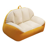 Maxbell Leisure Lazy Sofa Soft Floor Loveseat for Apartment Living Room Playing Room white yellow