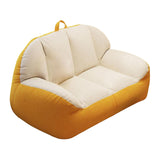 Maxbell Leisure Lazy Sofa Soft Floor Loveseat for Apartment Living Room Playing Room white yellow