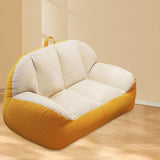 Maxbell Leisure Lazy Sofa Soft Floor Loveseat for Apartment Living Room Playing Room white yellow