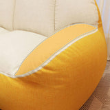 Maxbell Leisure Lazy Sofa Soft Floor Loveseat for Apartment Living Room Playing Room white yellow