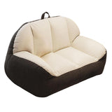Maxbell Leisure Lazy Sofa Soft Floor Loveseat for Apartment Living Room Playing Room white dark gray