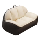 Maxbell Leisure Lazy Sofa Soft Floor Loveseat for Apartment Living Room Playing Room white dark gray