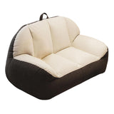 Maxbell Leisure Lazy Sofa Soft Floor Loveseat for Apartment Living Room Playing Room white dark gray