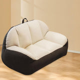 Maxbell Leisure Lazy Sofa Soft Floor Loveseat for Apartment Living Room Playing Room white dark gray