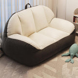 Maxbell Leisure Lazy Sofa Soft Floor Loveseat for Apartment Living Room Playing Room white dark gray