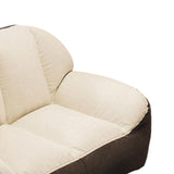 Maxbell Leisure Lazy Sofa Soft Floor Loveseat for Apartment Living Room Playing Room white dark gray