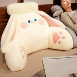 Maxbell Back Rest Pillow Breathable Cute Reading Pillow for Watching TV Gaming Couch White Rabbit Shape