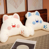 Maxbell Back Rest Pillow Breathable Cute Reading Pillow for Watching TV Gaming Couch White Rabbit Shape