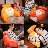 Maxbell Back Rest Pillow Breathable Cute Reading Pillow for Watching TV Gaming Couch White Rabbit Shape