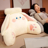 Maxbell Back Rest Pillow Breathable Cute Reading Pillow for Watching TV Gaming Couch White Rabbit Shape