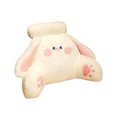 Maxbell Back Rest Pillow Breathable Cute Reading Pillow for Watching TV Gaming Couch White Rabbit Shape
