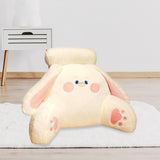 Maxbell Back Rest Pillow Breathable Cute Reading Pillow for Watching TV Gaming Couch White Rabbit Shape
