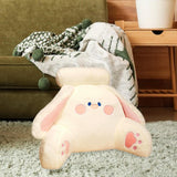 Maxbell Back Rest Pillow Breathable Cute Reading Pillow for Watching TV Gaming Couch White Rabbit Shape